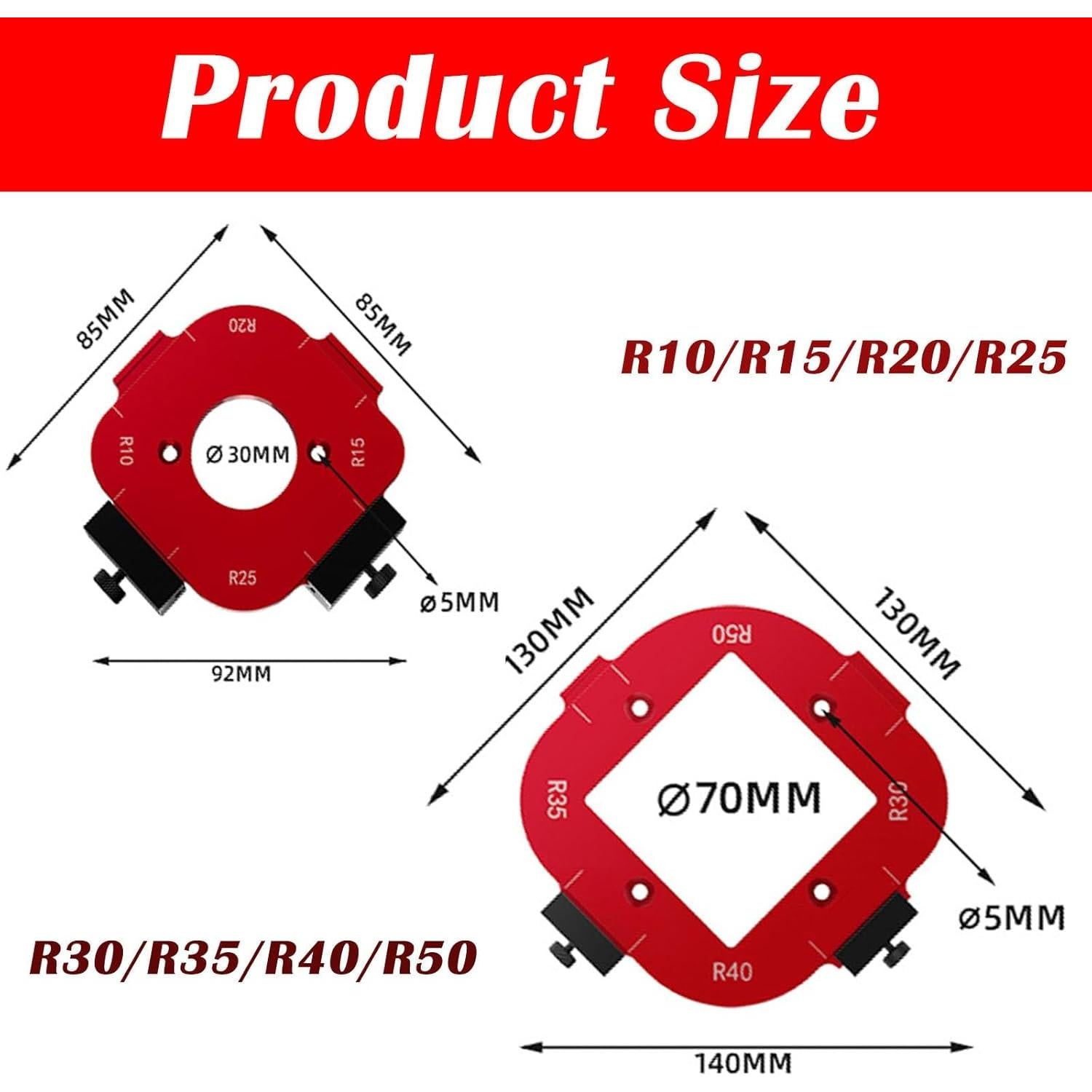 Plantilla de Radio de Esquina para Router R10-R50 - Sgifthome