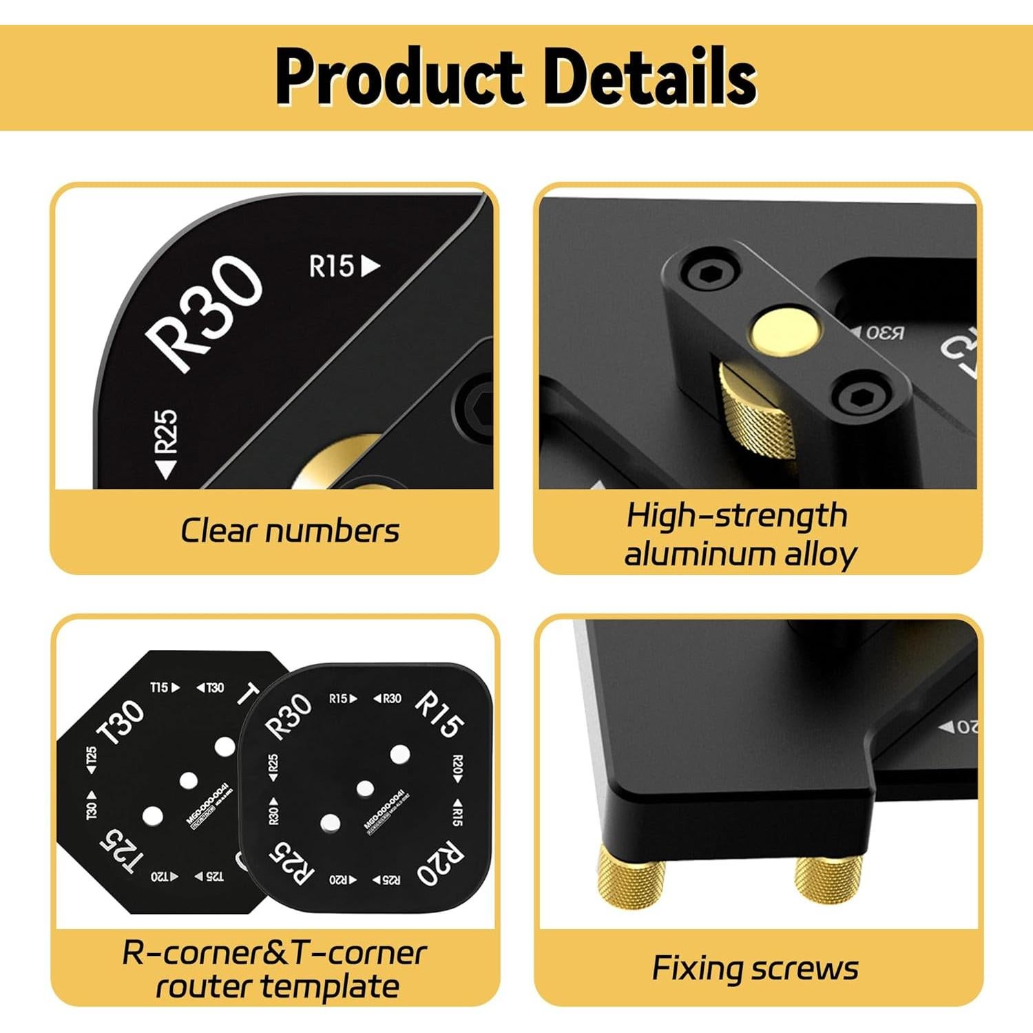 Plantilla de Router Esquina 8 en 1 Aleación Aluminio AmaCielo
