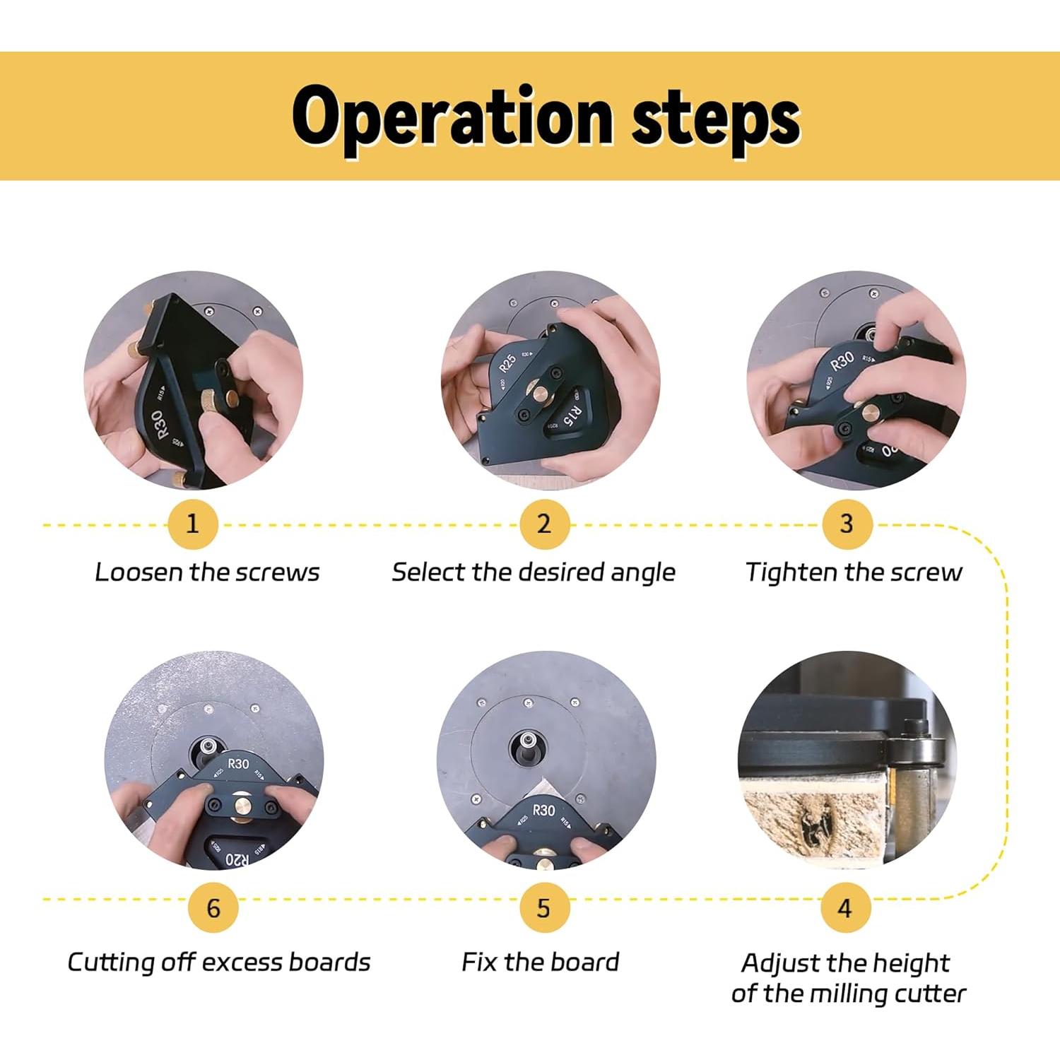 Plantilla de Router Esquina 8 en 1 Aleación Aluminio AmaCielo