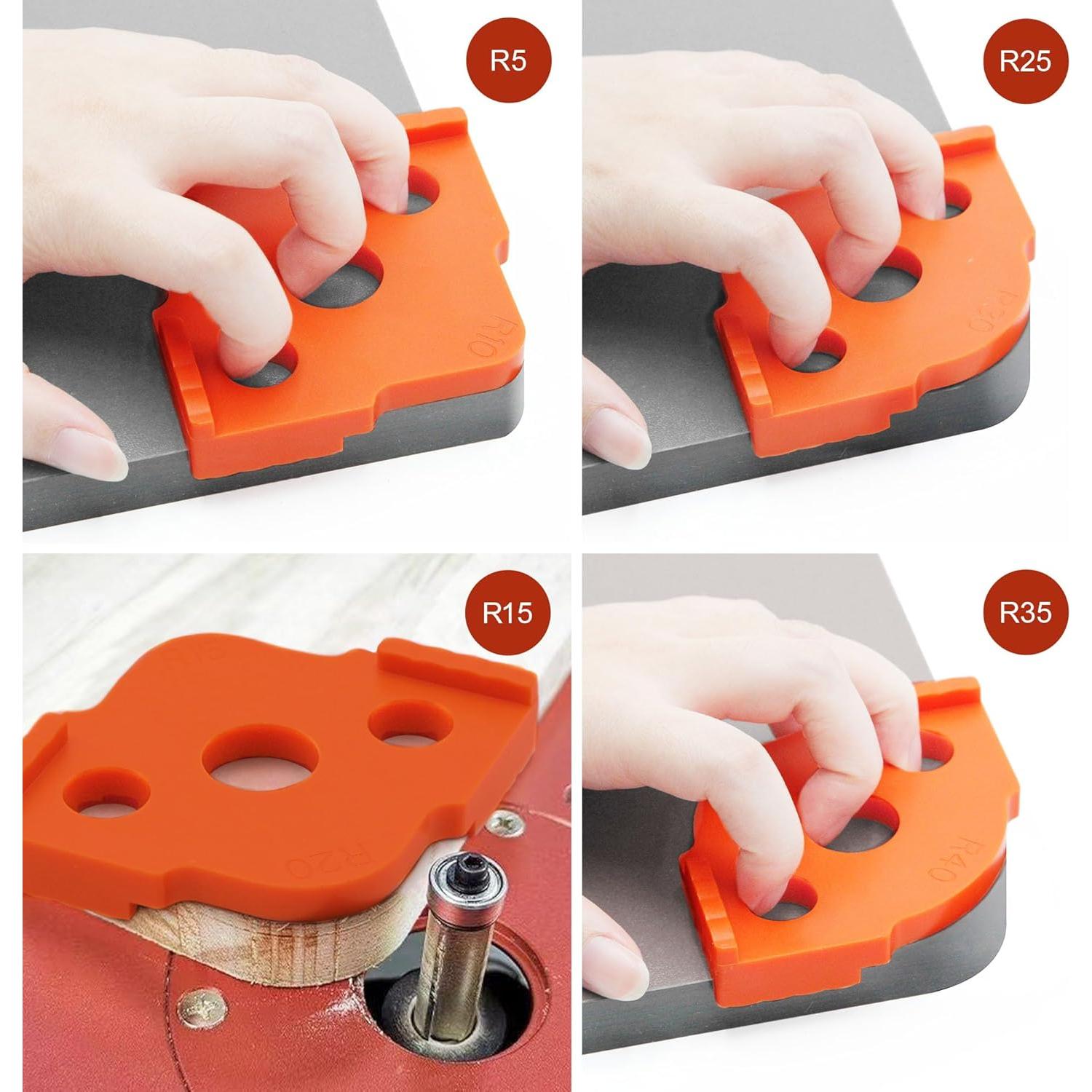 Plantillas de Router inBovoga 4 Pcs ABS CNC Esquinas Redondeadas