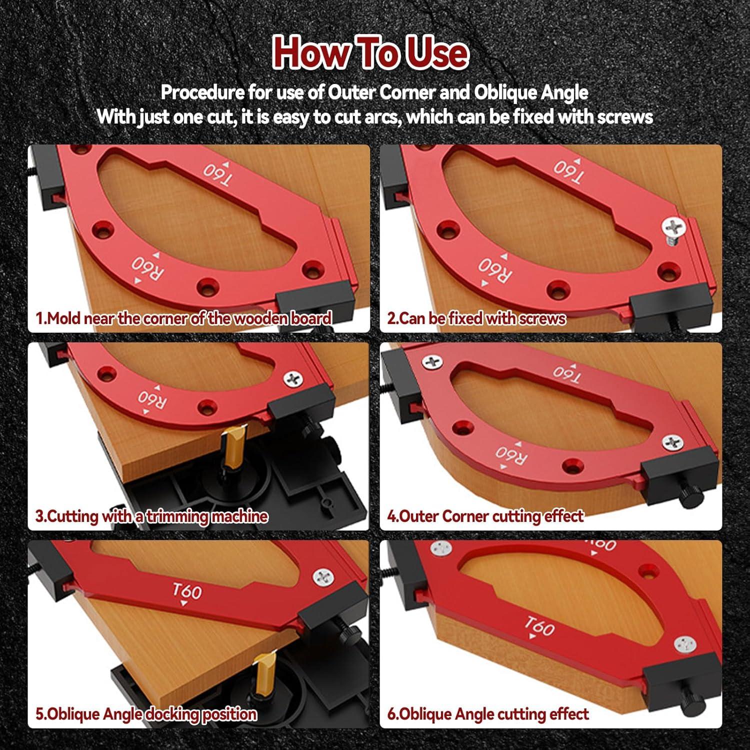 Plantilla de Router de Radio 7 Piezas Newbounce - Corte de Arcos