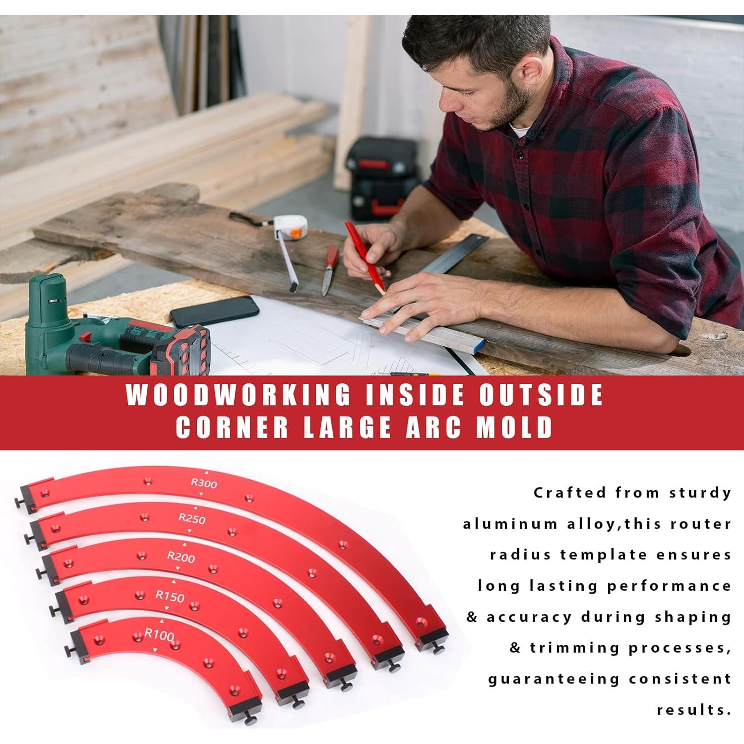 Plantilla de Router de Esquina JSZYO - Aluminio 5 Piezas