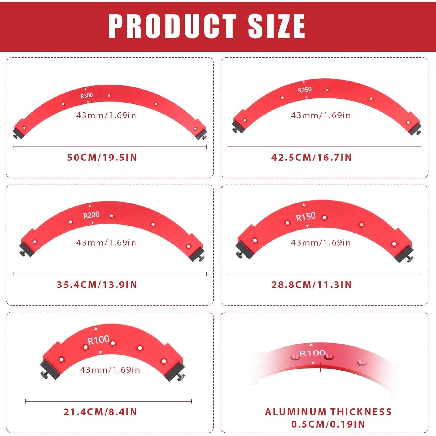 Plantilla de Router de Esquina JSZYO - Aluminio 5 Piezas