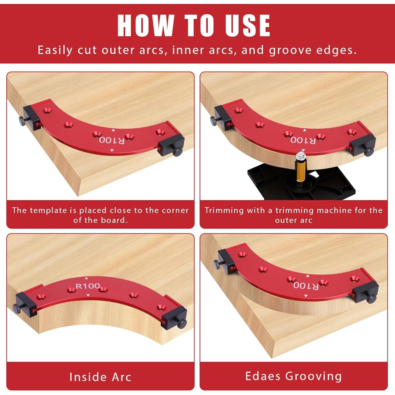 Plantilla de Router de Esquina JSZYO - Aluminio 5 Piezas