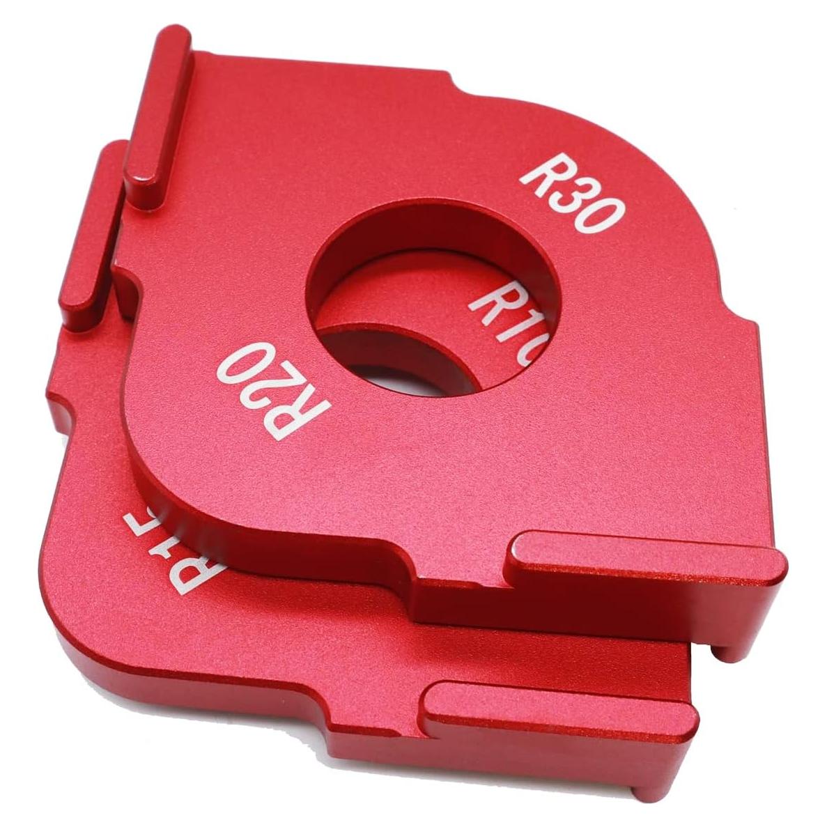 Set of 2 Radius Jig Router Templates - Corner Radius Routing Templates, Aluminium Alloy, Rounded Corners Router Bit Templates for Woodworking, R10 R15 R20 R30
