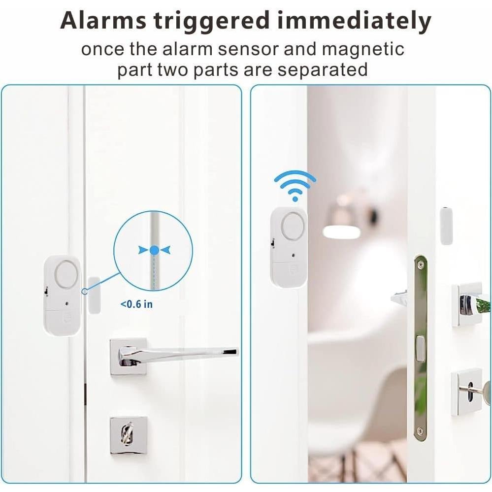 Alarma de Ventana y Puerta Rmweify WT8 - Paquete de 8, 120 dB