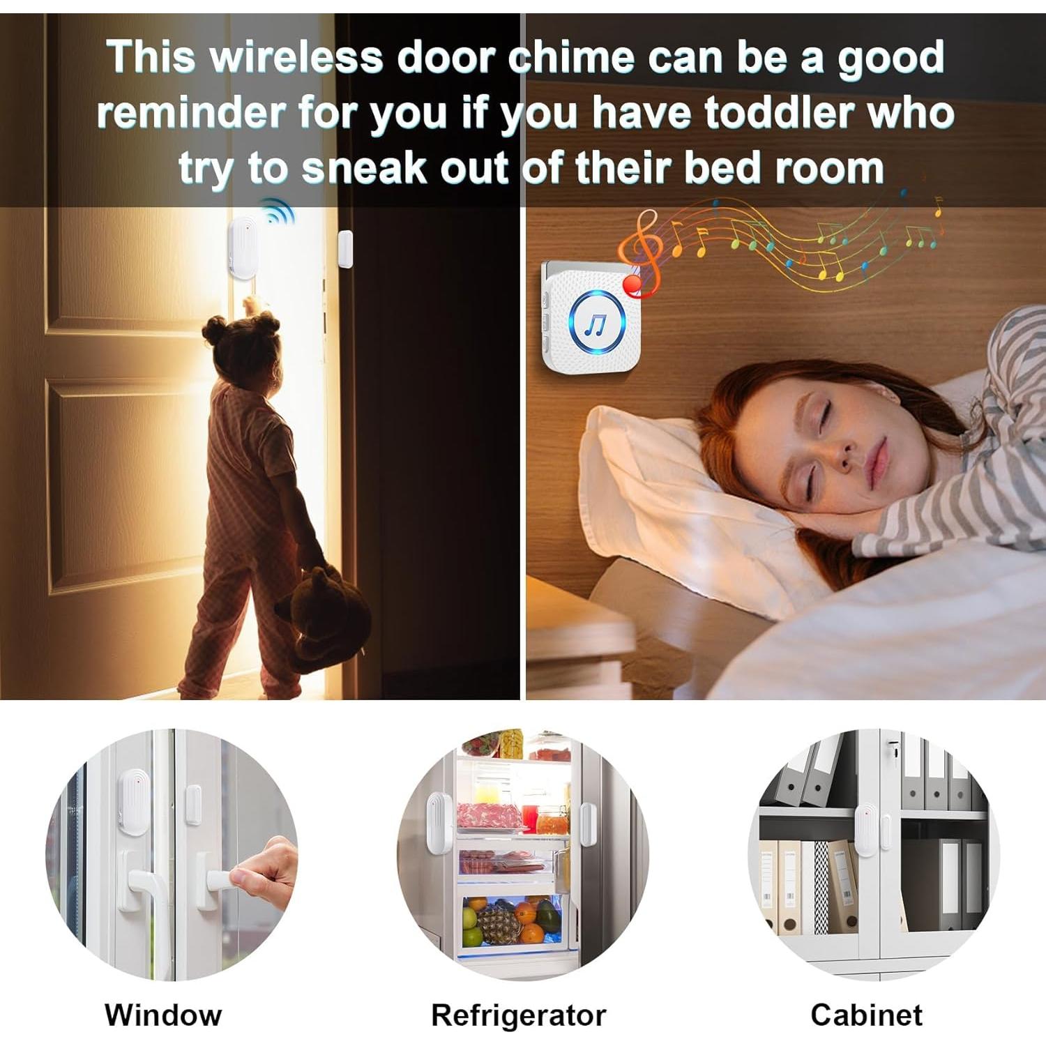 Timbre de puerta inalámbrico SanJie 2 Sensores + 1 Receptor