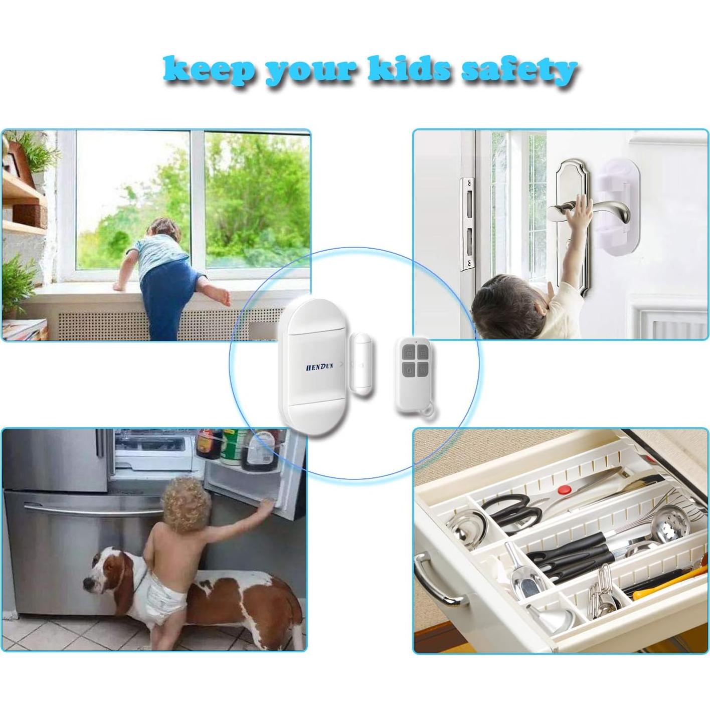 Alarma de Puerta Inalámbrica HENDUN 130dB con Control Remoto