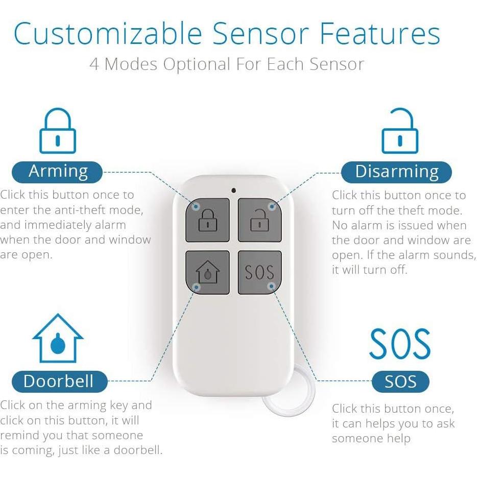 Alarma de Puerta Inalámbrica HENDUN 130dB con Control Remoto