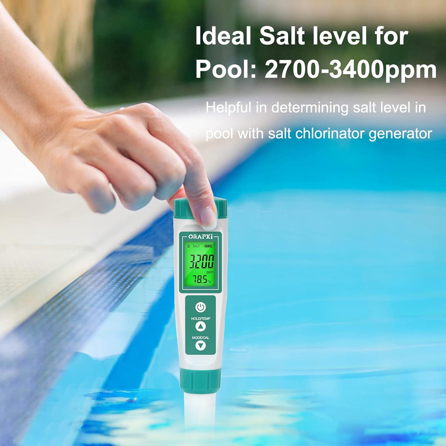 Medidor de Salinidad Profesional ORAPXI 0-9000ppm para Piscinas