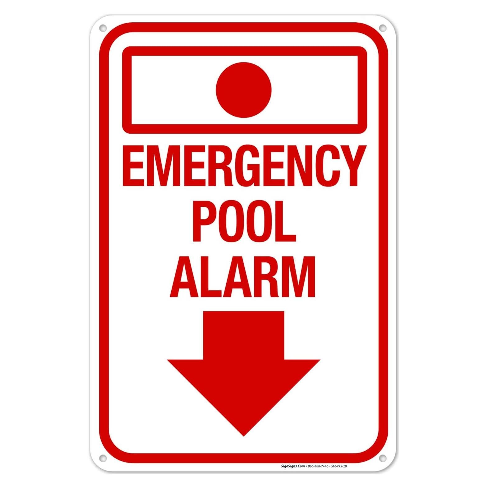 Cartel de Alarma de Emergencia para Piscina Sigo Signs 30x45 cm
