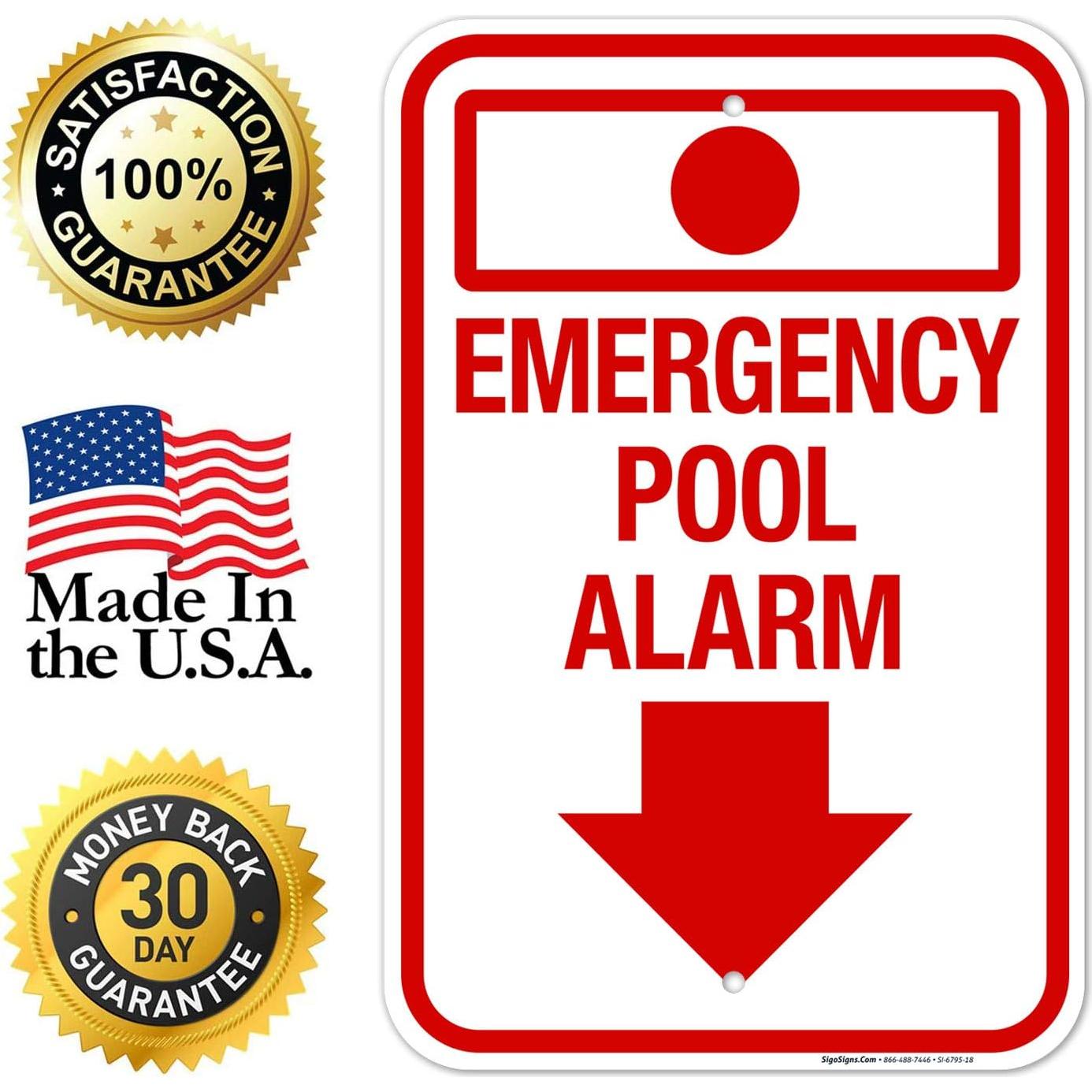 Cartel de Alarma de Emergencia para Piscina Sigo Signs 30x45 cm