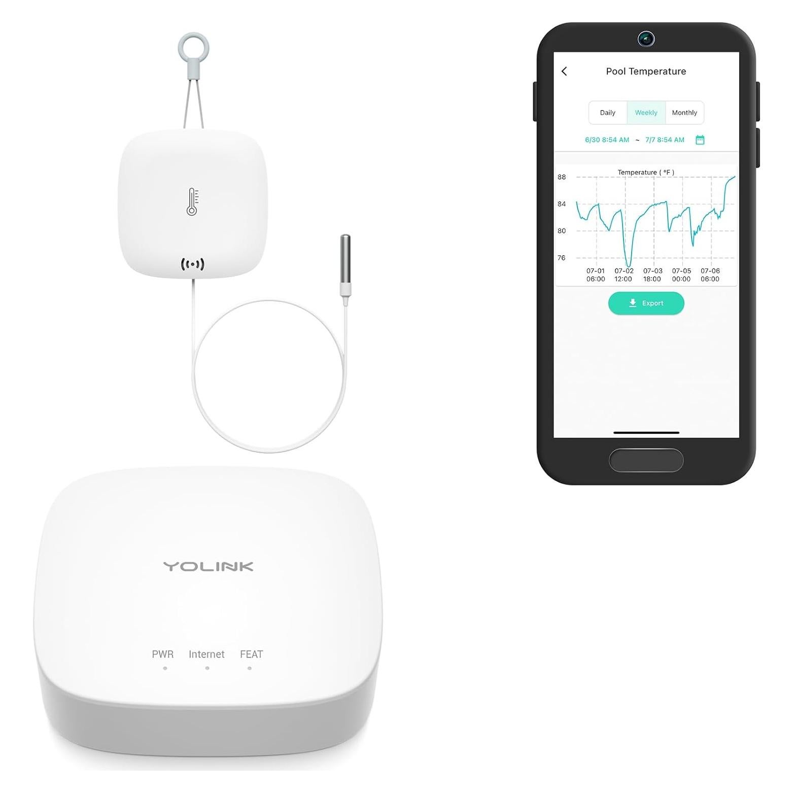 Sensor de Temperatura y Humedad YoLink con Hub, 304.8m
