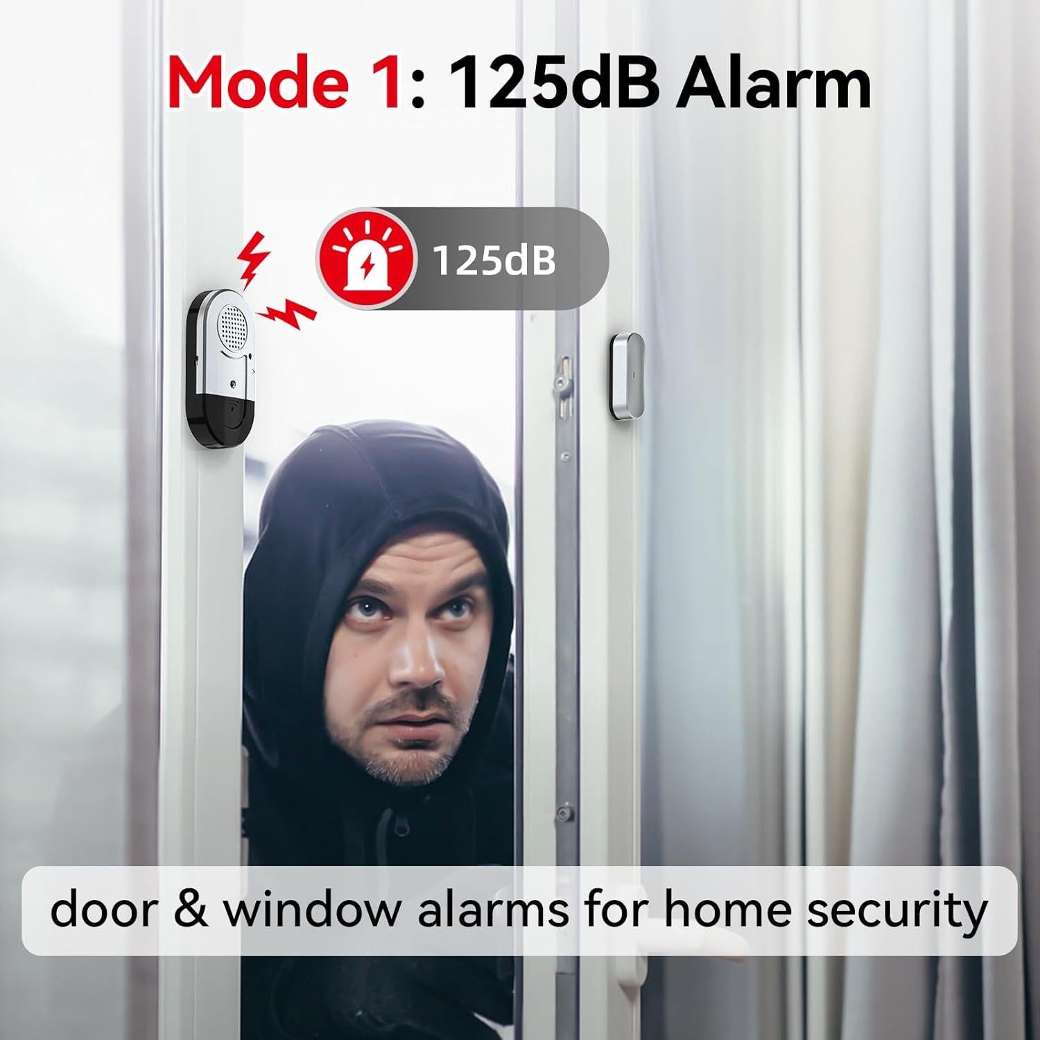 Alarmas de Puerta y Ventana Sanjie - 10 Paquetes, 125dB, Fácil Instalación