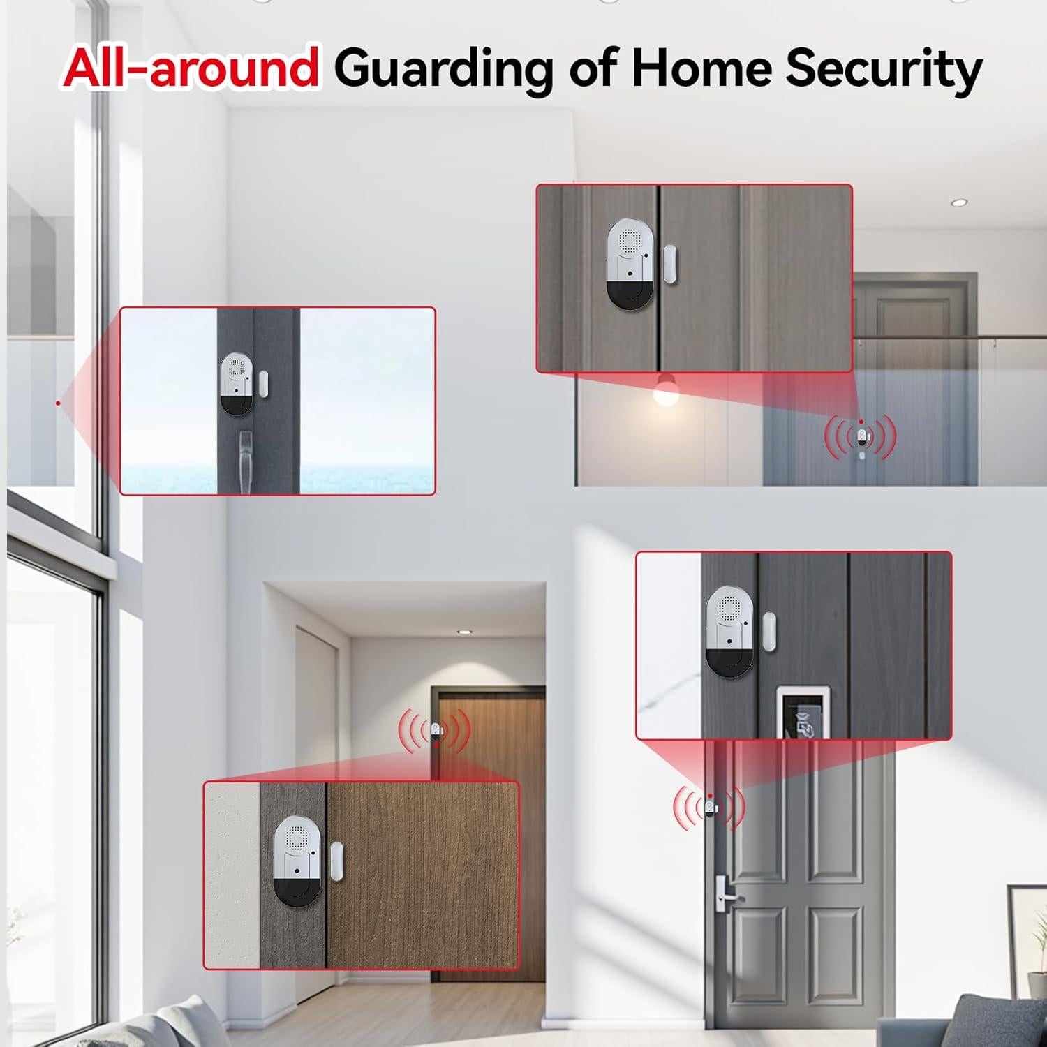 Alarmas de Puerta y Ventana Sanjie - 10 Paquetes, 125dB, Fácil Instalación