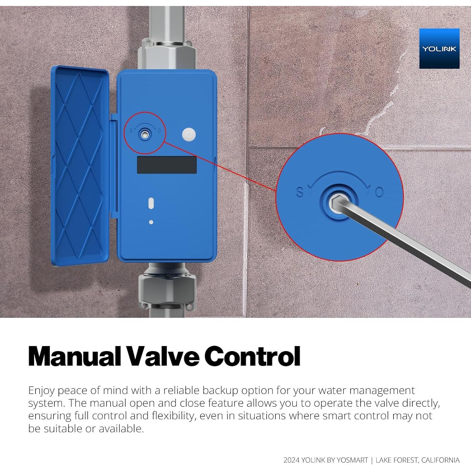 YoLink FlowSmart Medidor de Agua Inteligente con Cierre Automático