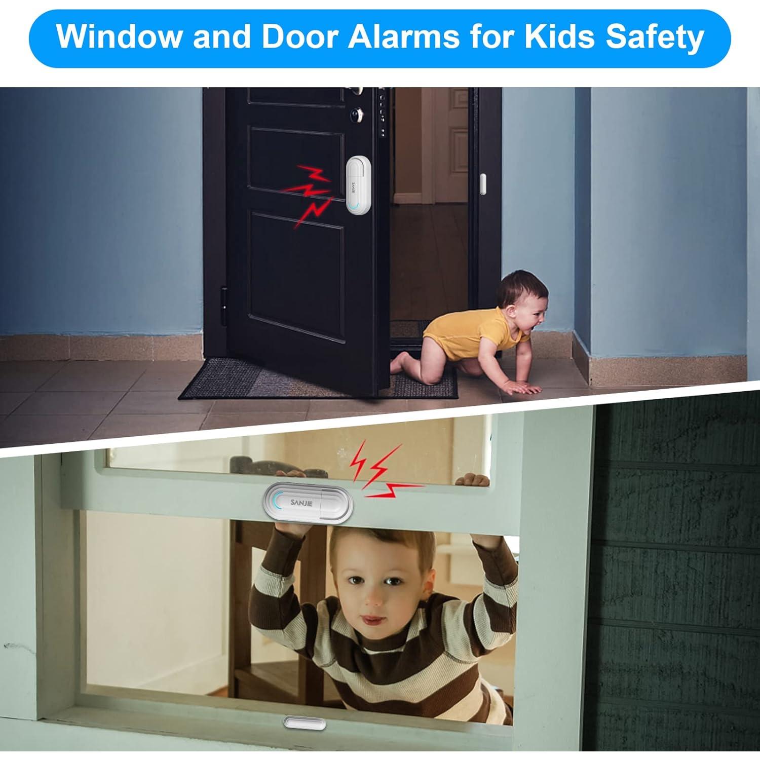 Sensores de Alarma de Puerta SanJie 5 Unidades 120 dB Ajustable