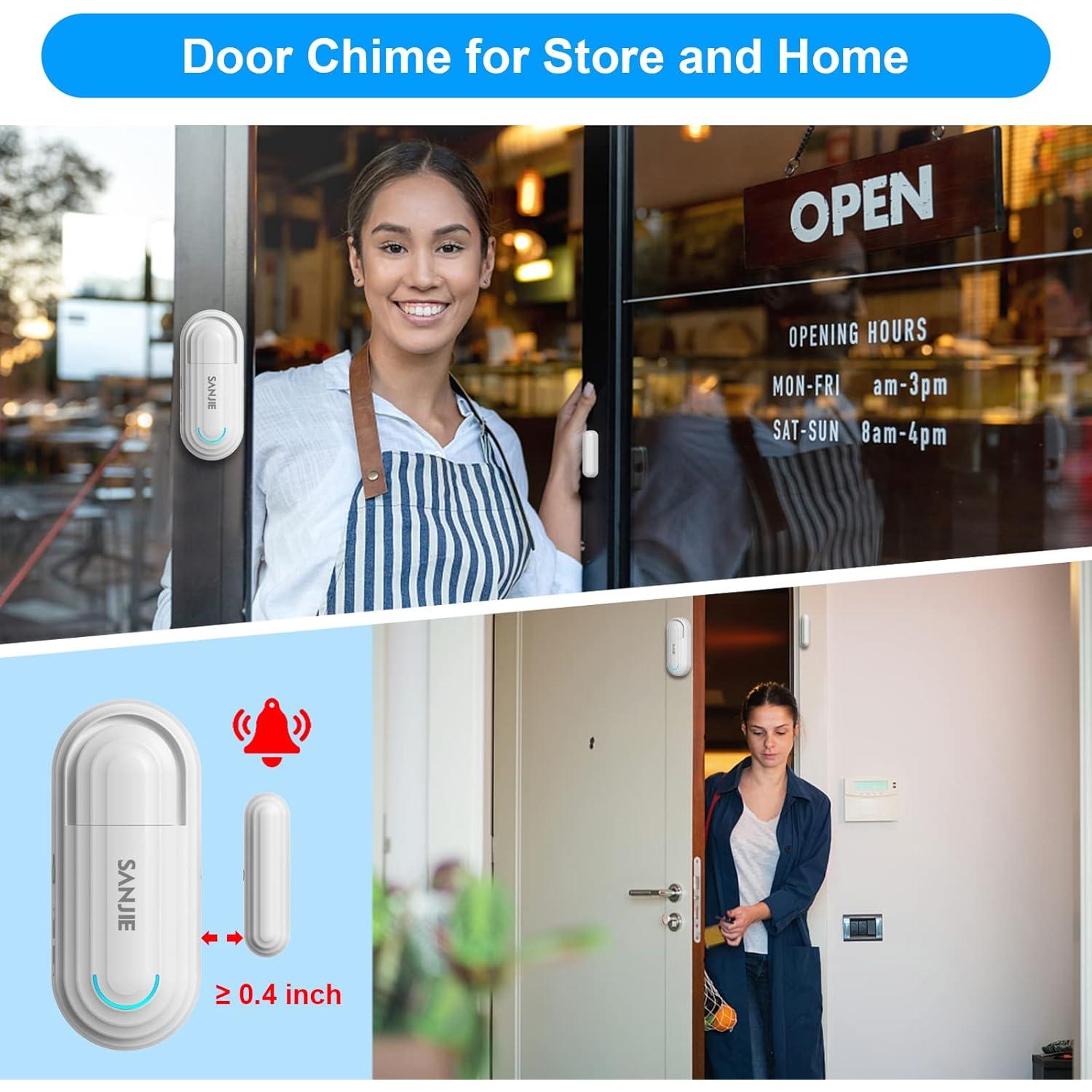 Sensores de Alarma de Puerta SanJie 5 Unidades 120 dB Ajustable