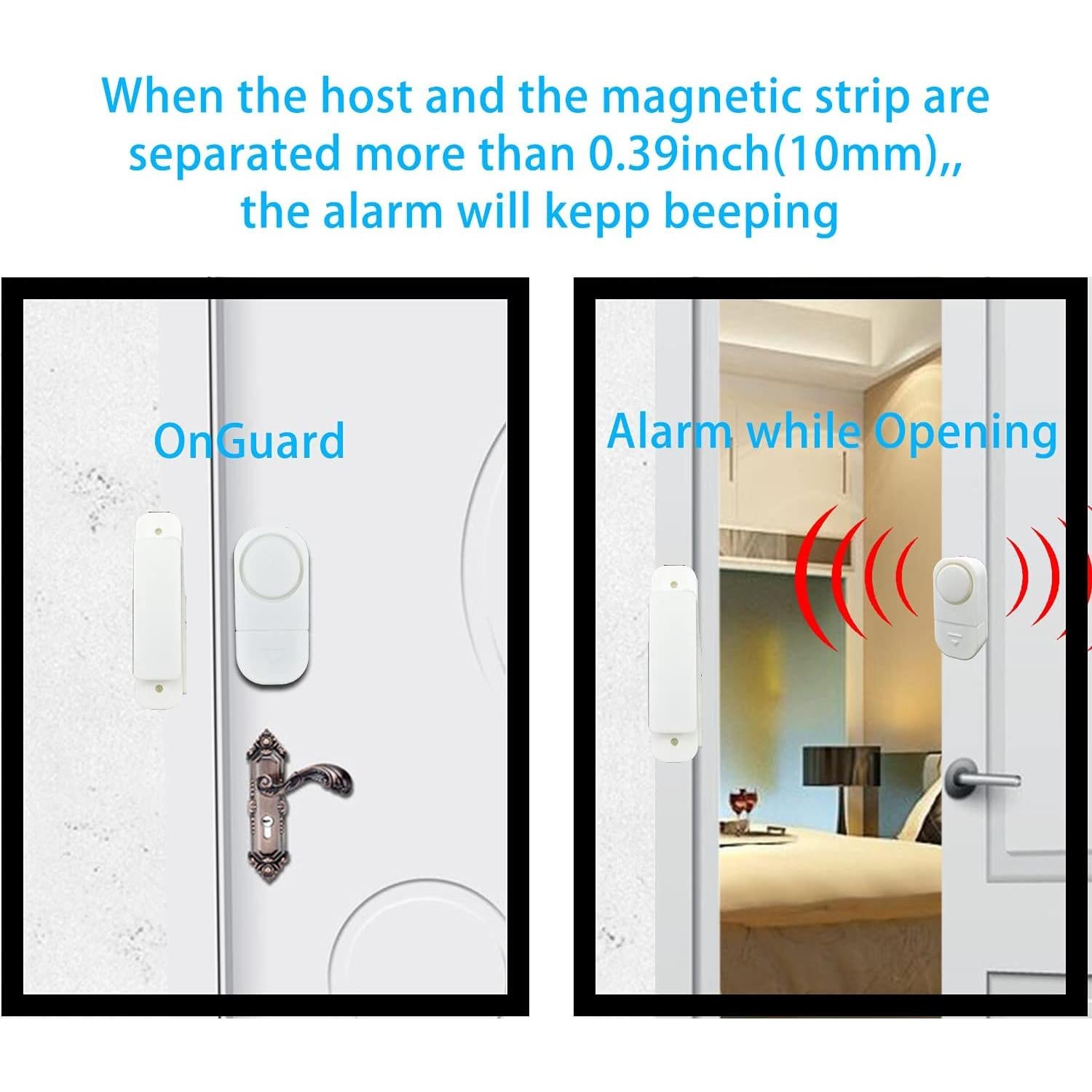 Paquete de 6 Alarmas de Seguridad Inalámbricas Alovexiong