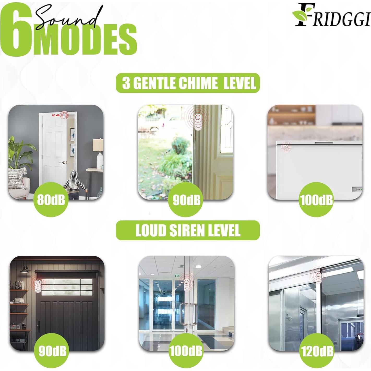 Alarma de Puerta 3en1 Fridggi - 80 a 120 dB, 7 Modos