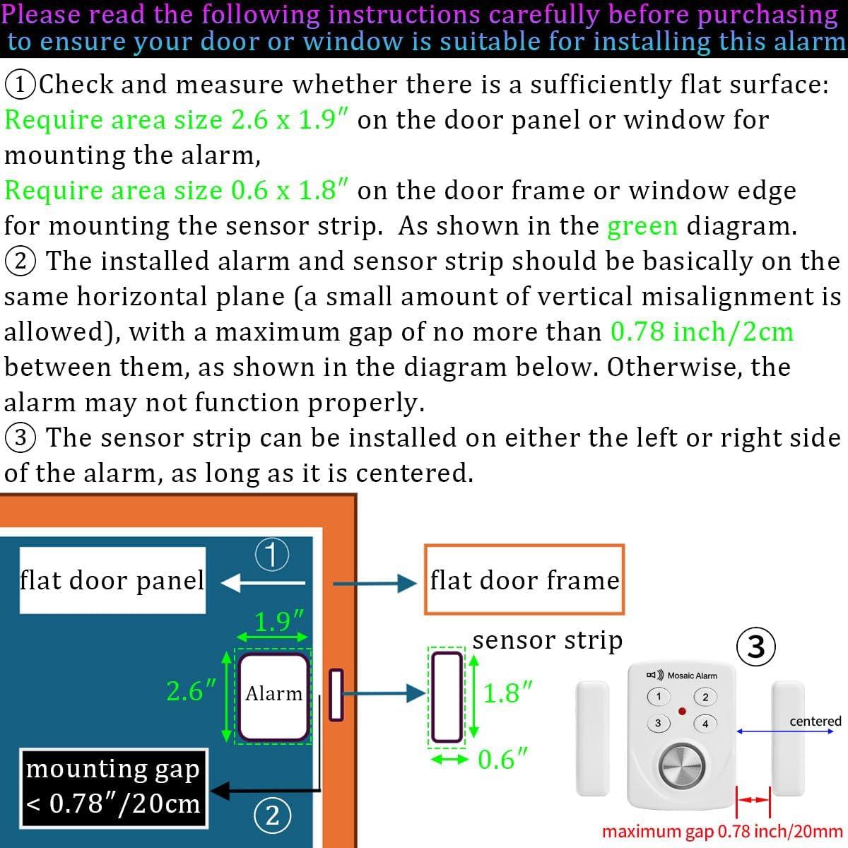 Paquete de 3 Alarmas de Puerta Ventana MH306V 130dB