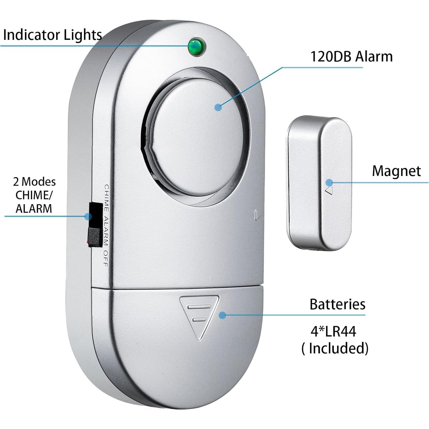 Sensor de Alarma Magnético Rinetiy 12 Piezas 120 dB
