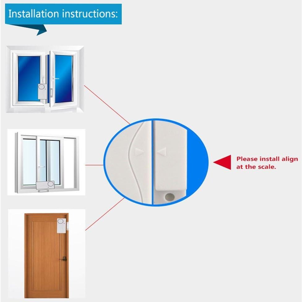 Alarmas de Puerta HENDUN con Control Remoto - Paquete de 2