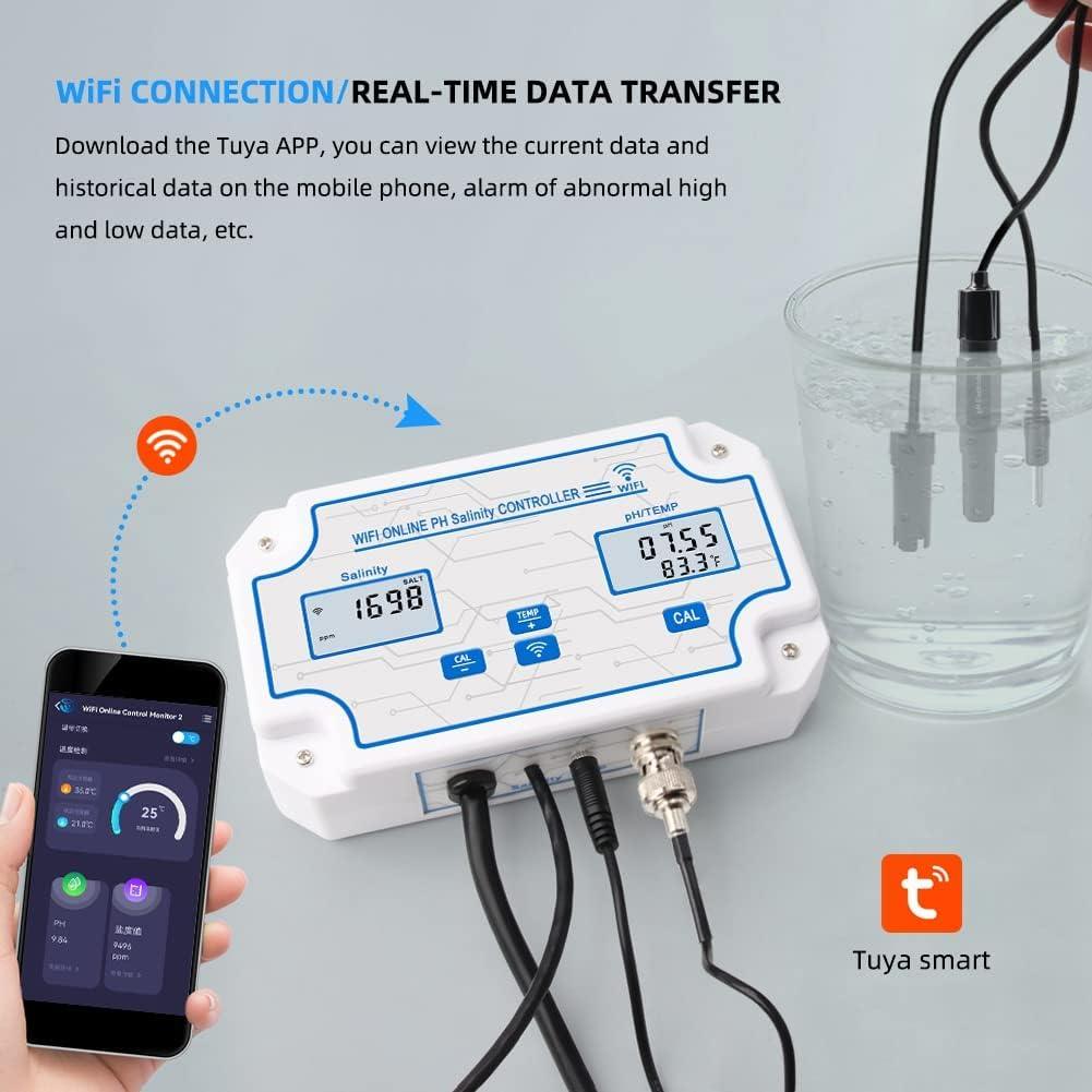 Probador de Salinidad WiFi Yewhick pH-2825US-Top 3 en 1