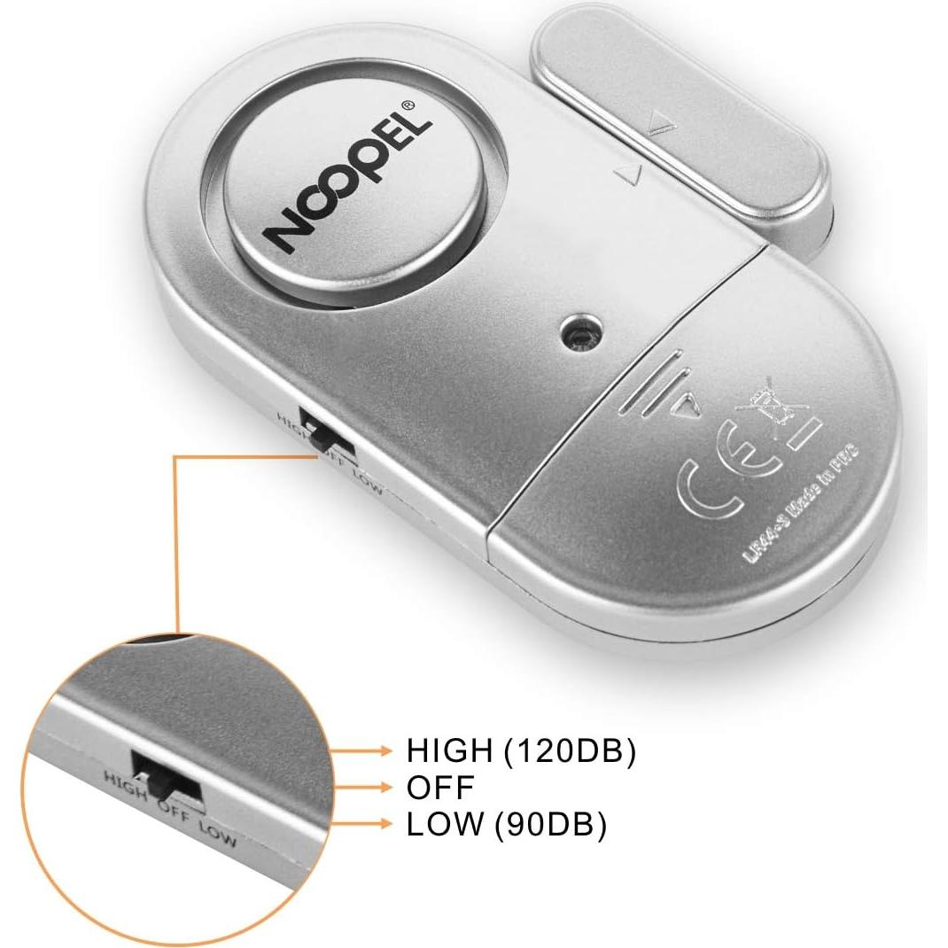 Alarmas de Puerta y Ventana NOOPEL 4 Paquete con Volumen Ajustable
