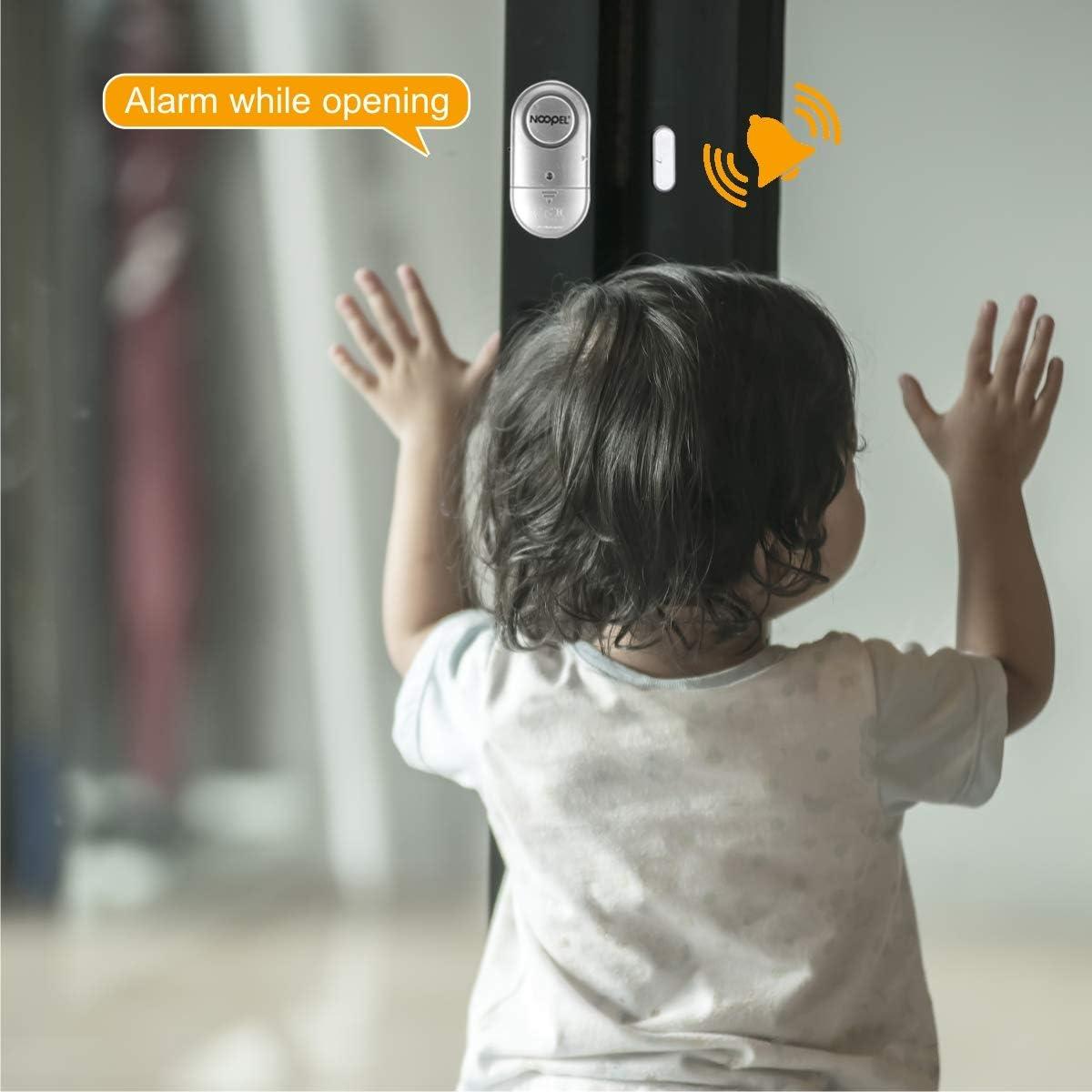 Alarmas de Puerta y Ventana NOOPEL 4 Paquete con Volumen Ajustable