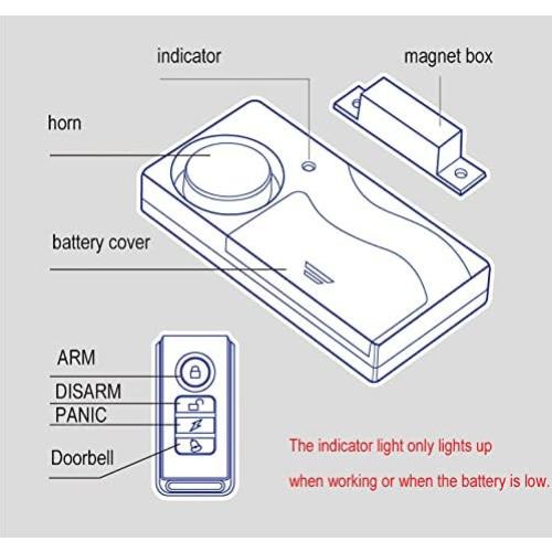 Alarma Inalámbrica HENDUN con Control Remoto 105dB