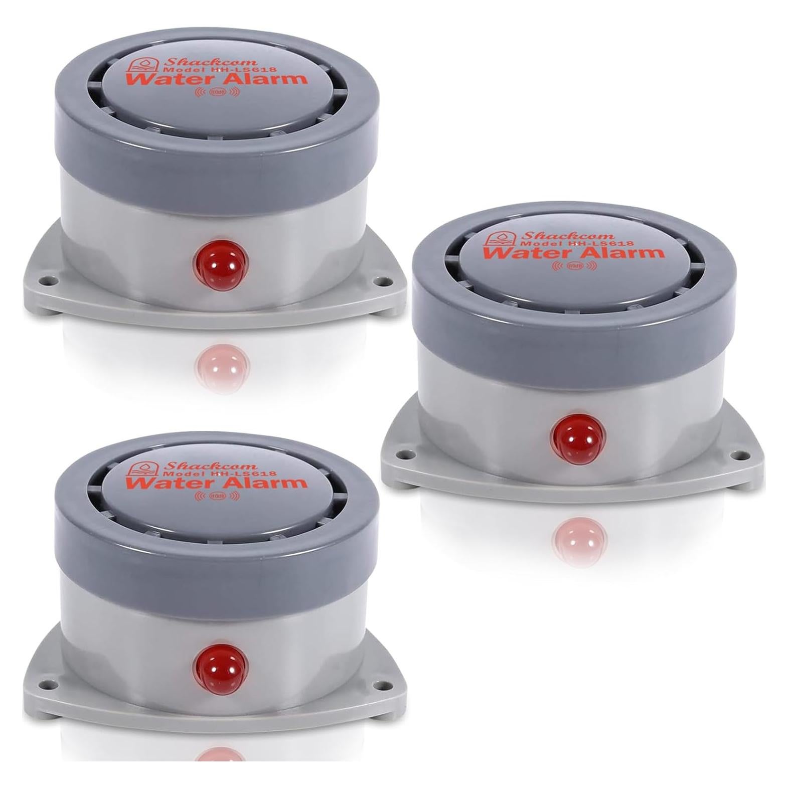 Detector de Fugas de Agua Shackcom 3 Paquete 110dB Inalámbrico