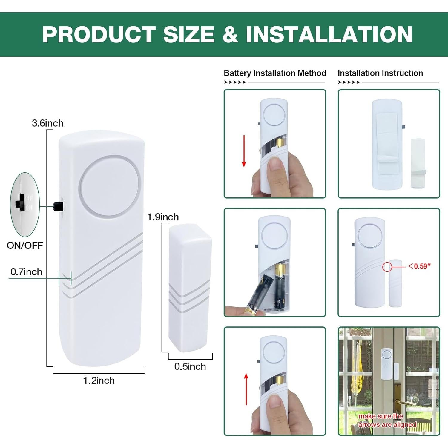 Alarma de Puerta y Ventana G-Wolf 90dB - 10 Paquete