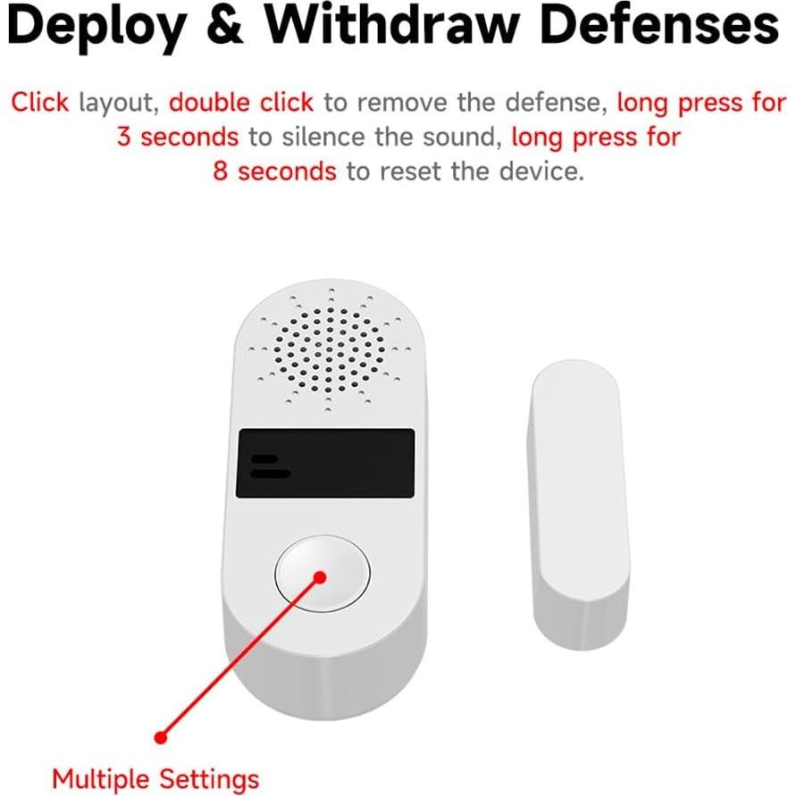 Sensor de Alarma de Puerta Tuya 130dB Wifi Control App