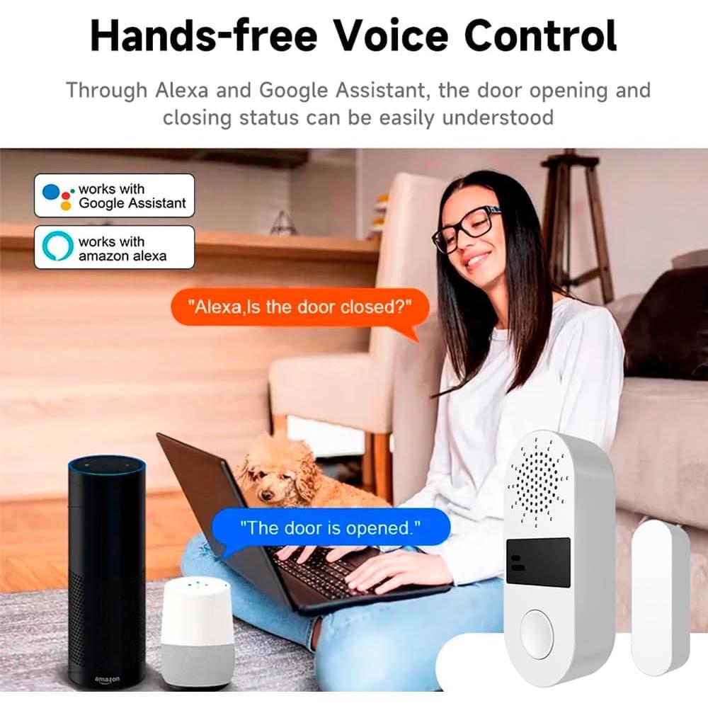 Sensor de Alarma de Puerta Tuya 130dB Wifi Control App