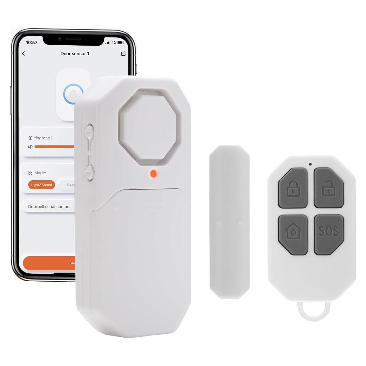 Alarma de Puerta Inalámbrica WiFi Evernary DWA-01 130dB