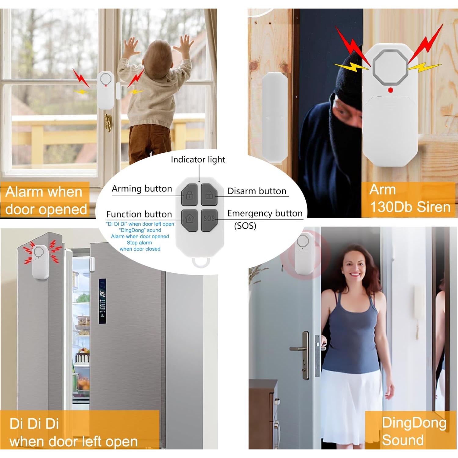 Alarma de Puerta Inalámbrica WiFi Evernary DWA-01 130dB