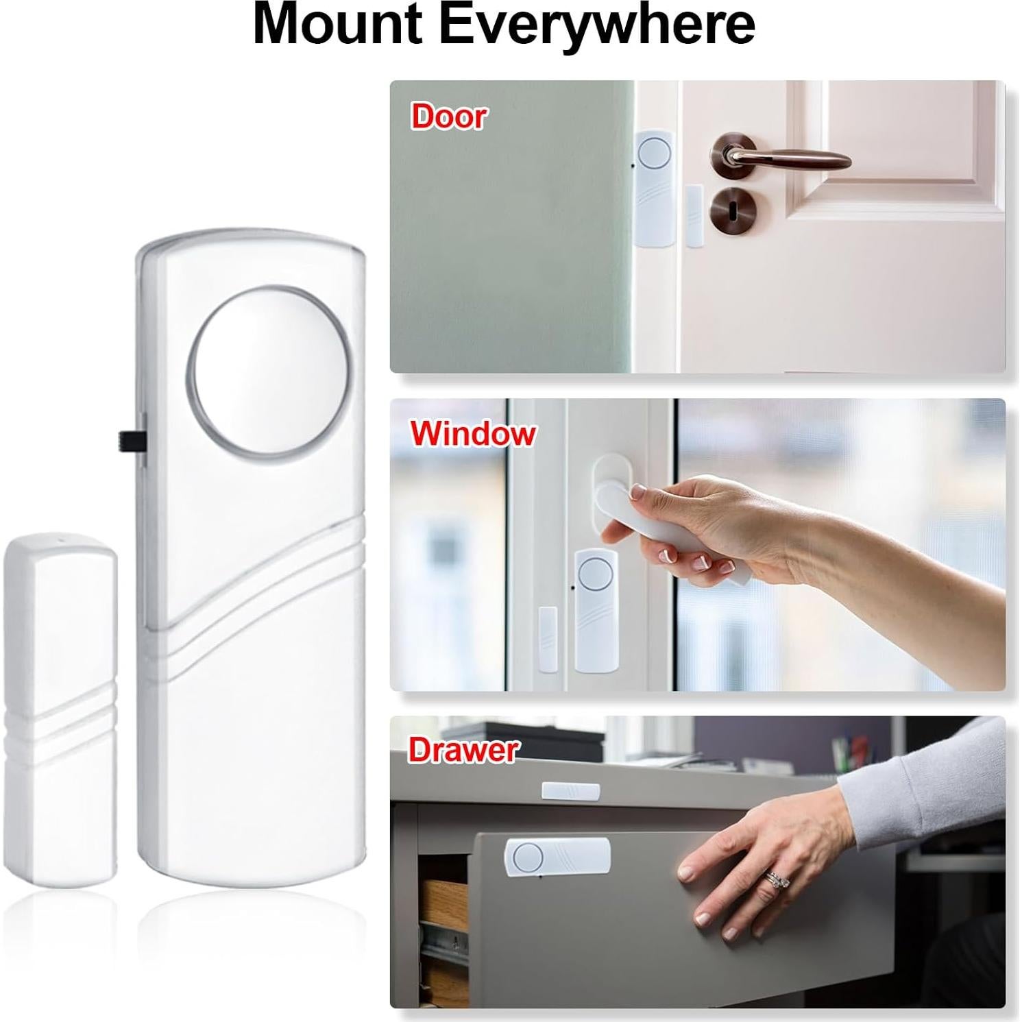 Alarma Inalámbrica para Puertas y Ventanas HIIXHC 95dB - Paquete de 12