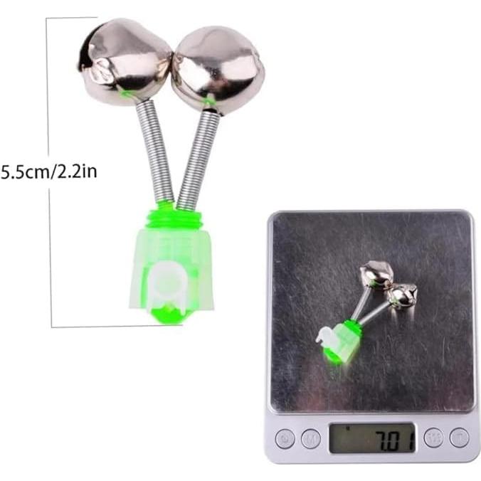 10 Alarmas de Mordida para Caña de Pescar Bwexxt Verde 4.8 cm