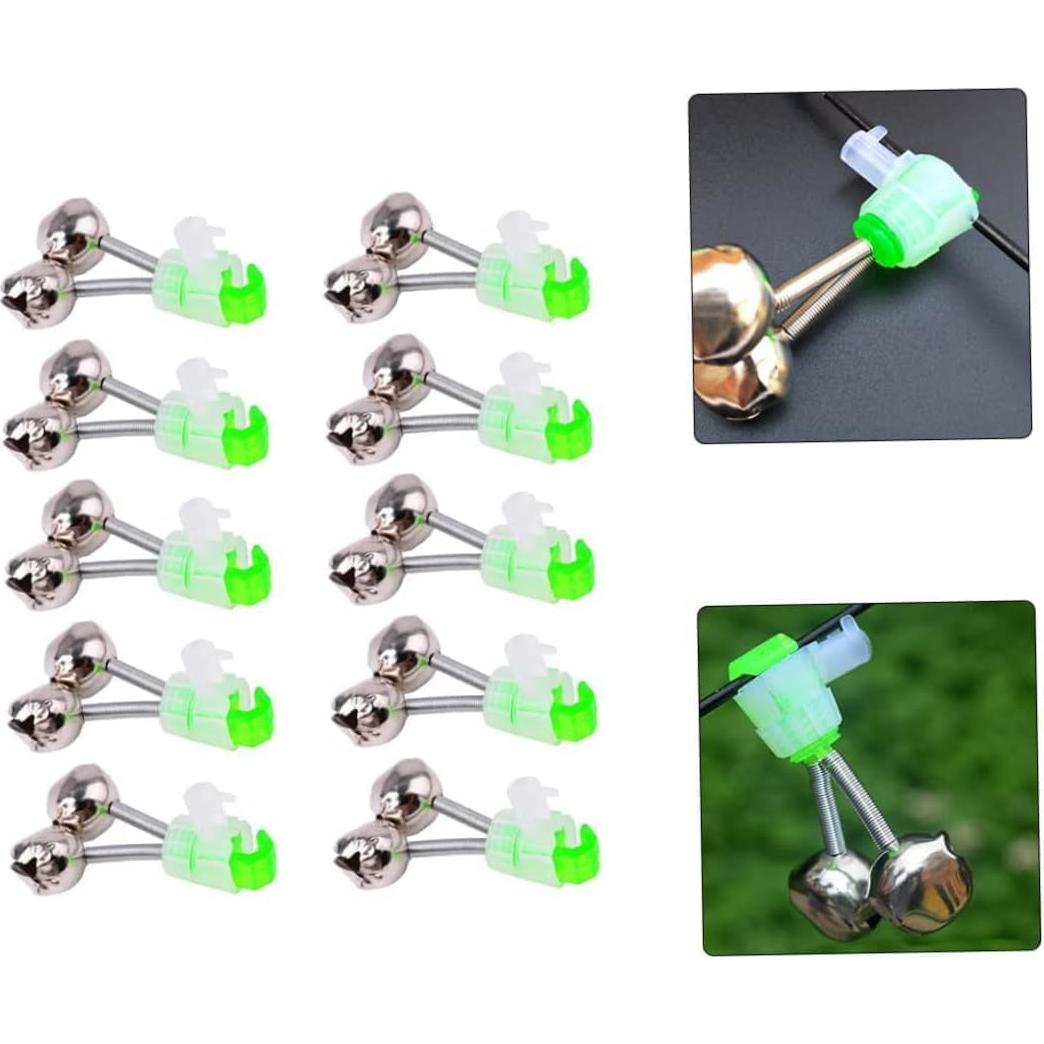 10 Alarmas de Mordida para Caña de Pescar Bwexxt Verde 4.8 cm