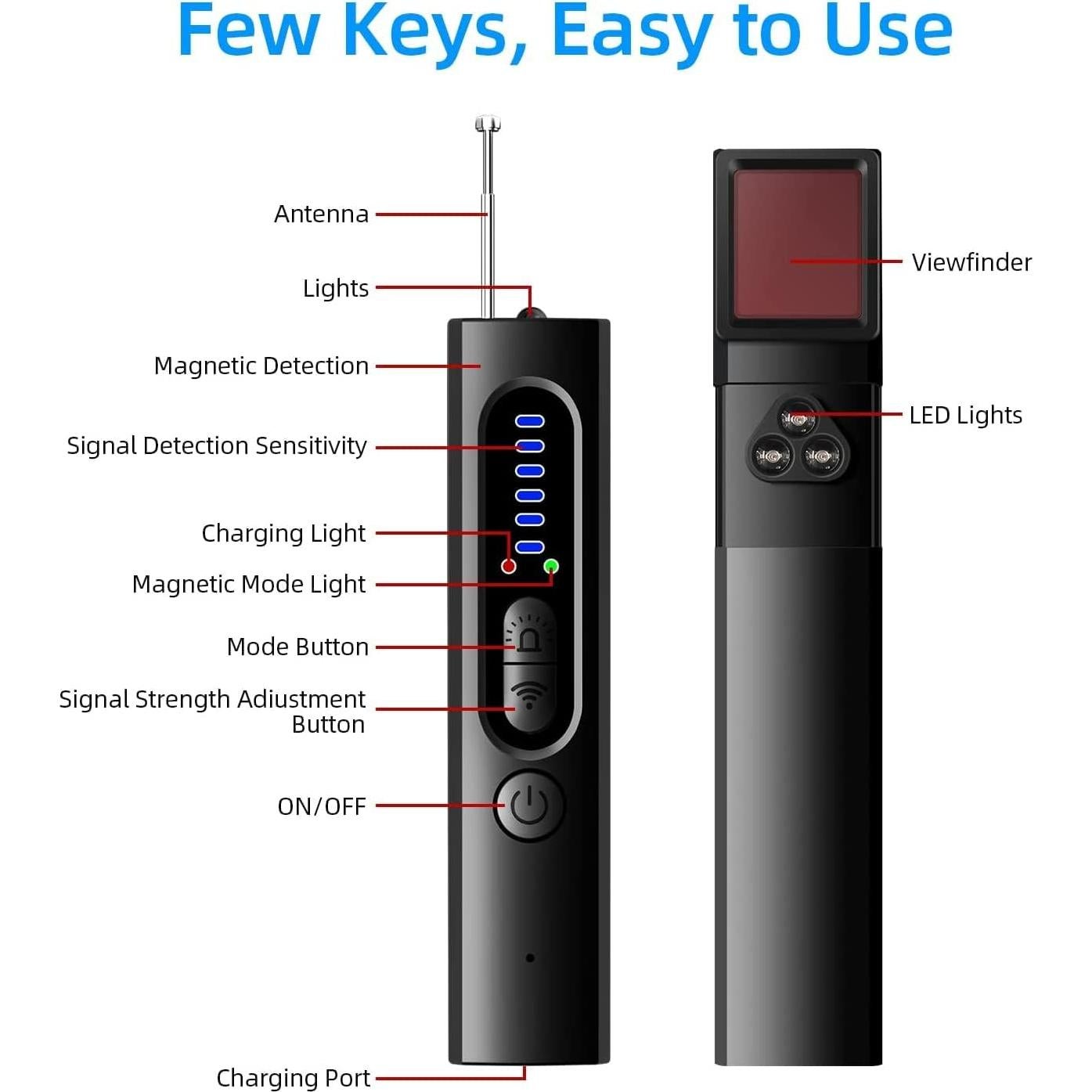 Detector de Cámara Oculta HKBCWG con 5 Niveles de Sensibilidad