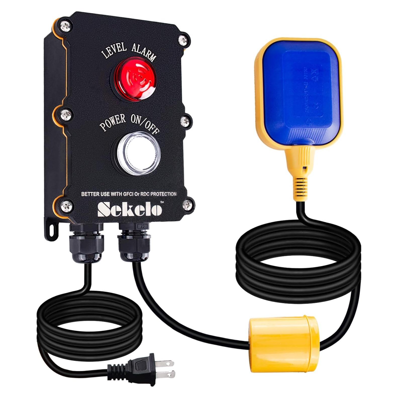 Alarma de Agua Alta Sekelo con Interruptor de Flotador 3m 90dB