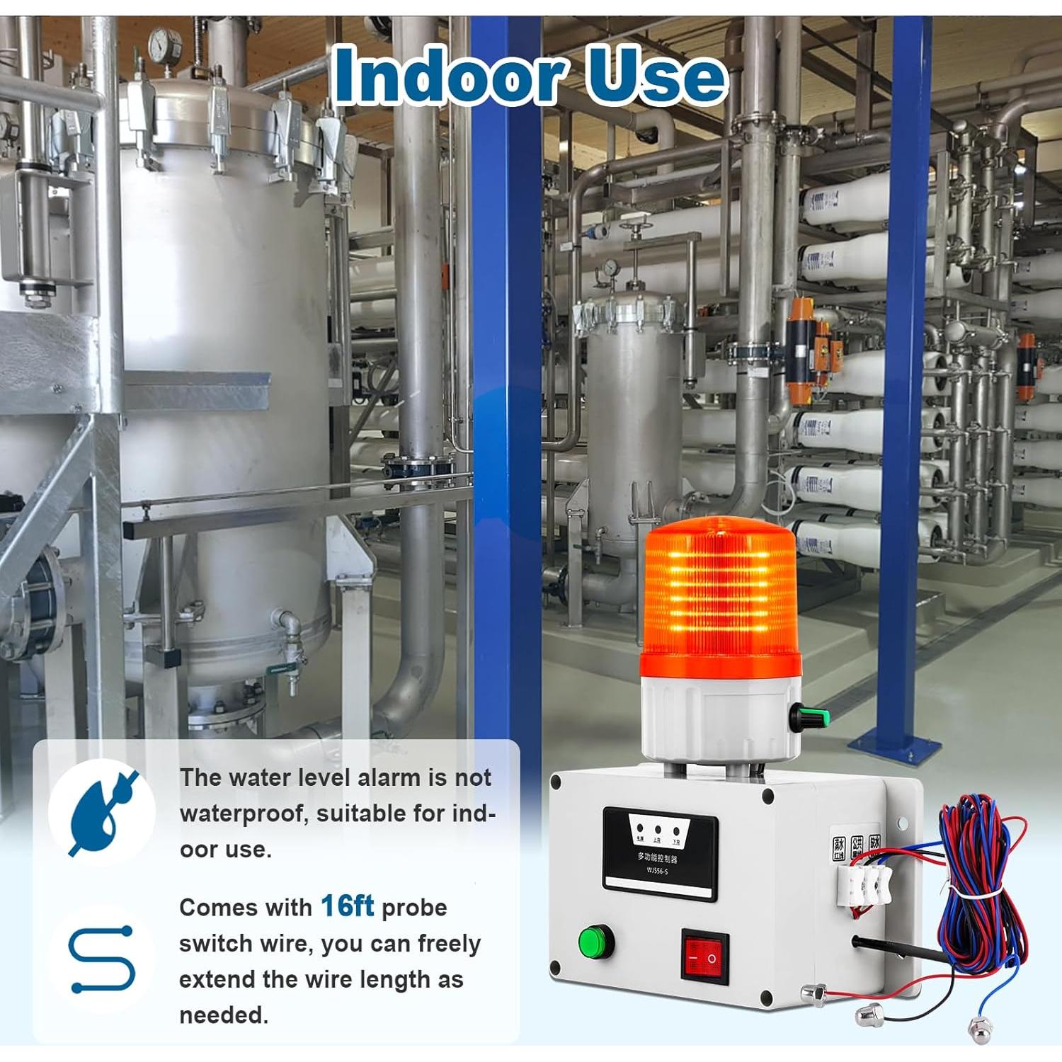 Alarma de Nivel de Agua Saladulce para Bomba Sump 30-110dB