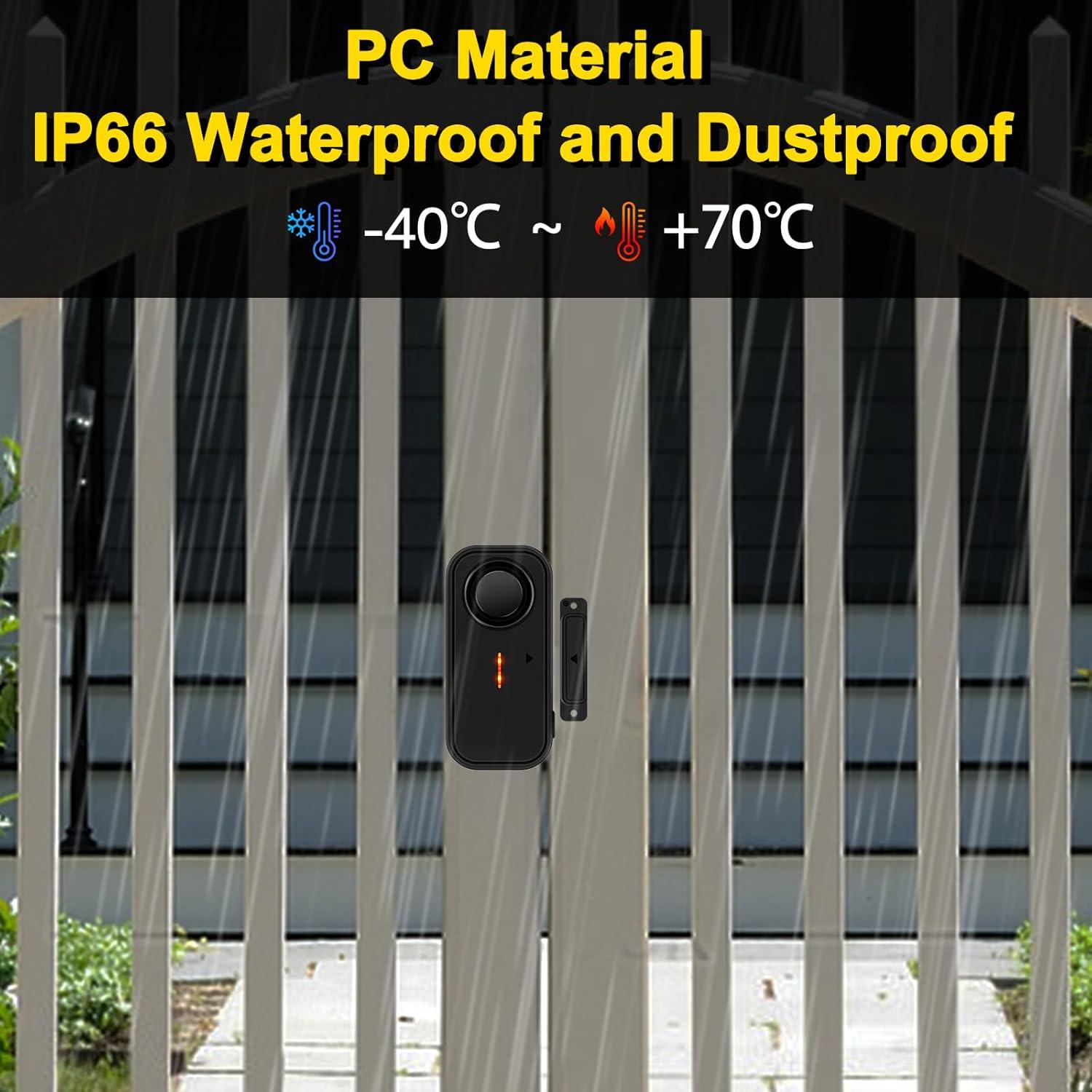 NineLeaf Patio Sliding Door Pool Alarm, Wireless Door Alarm When Opened with Remote, Window Alarms, 108dB Burglar Alert for House Garage Apartment Security Business Entry Swimming Pool Patio 8Pack
