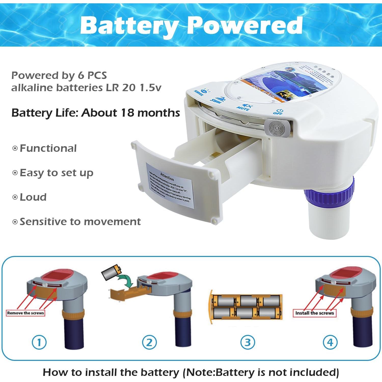 Alarma de Piscina Inalámbrica 2win2buy JB-P03 con Sensor de Movimiento