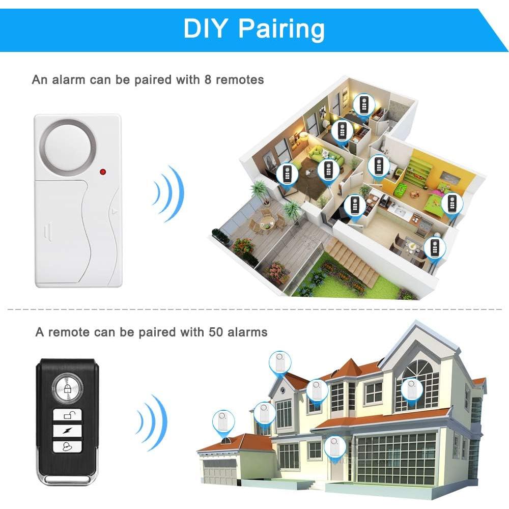 Alarma Inalámbrica WSDCAM 105 dB con Control Remoto - 2 Paquete