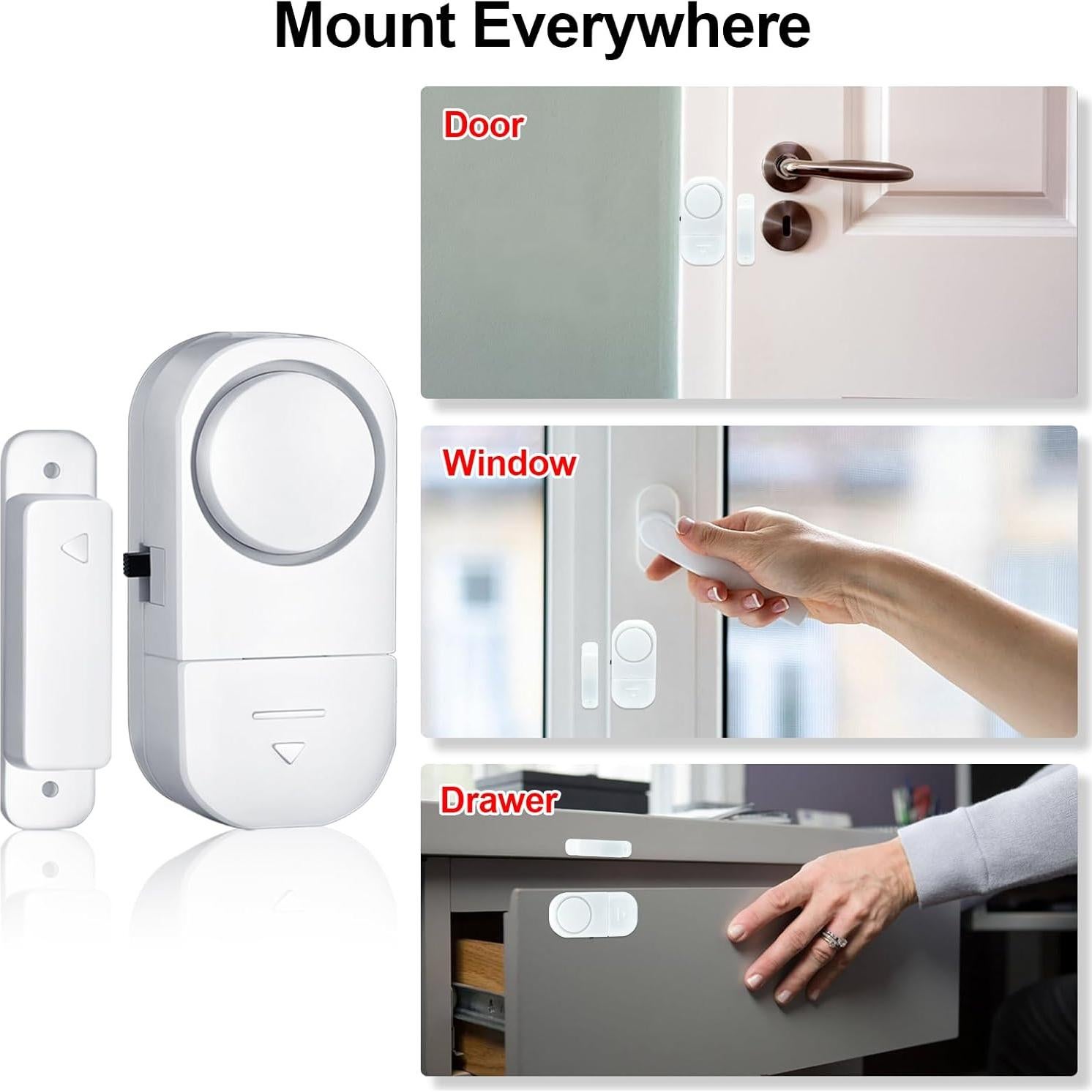 Alarma Inalámbrica de Puerta y Ventana Hiistar 95dB - 3 Piezas