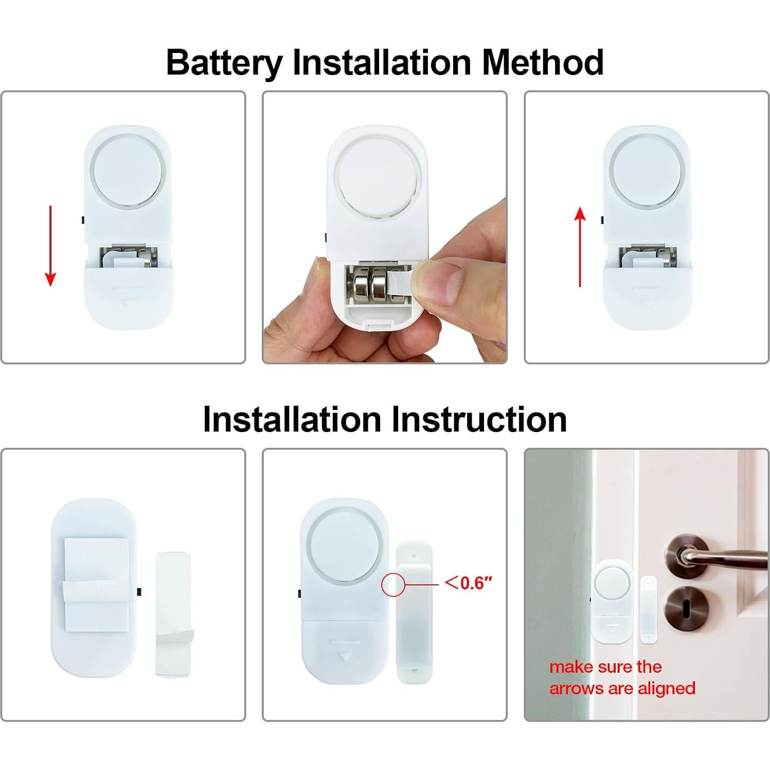 Alarma Inalámbrica de Puerta y Ventana Hiistar 95dB - 3 Piezas