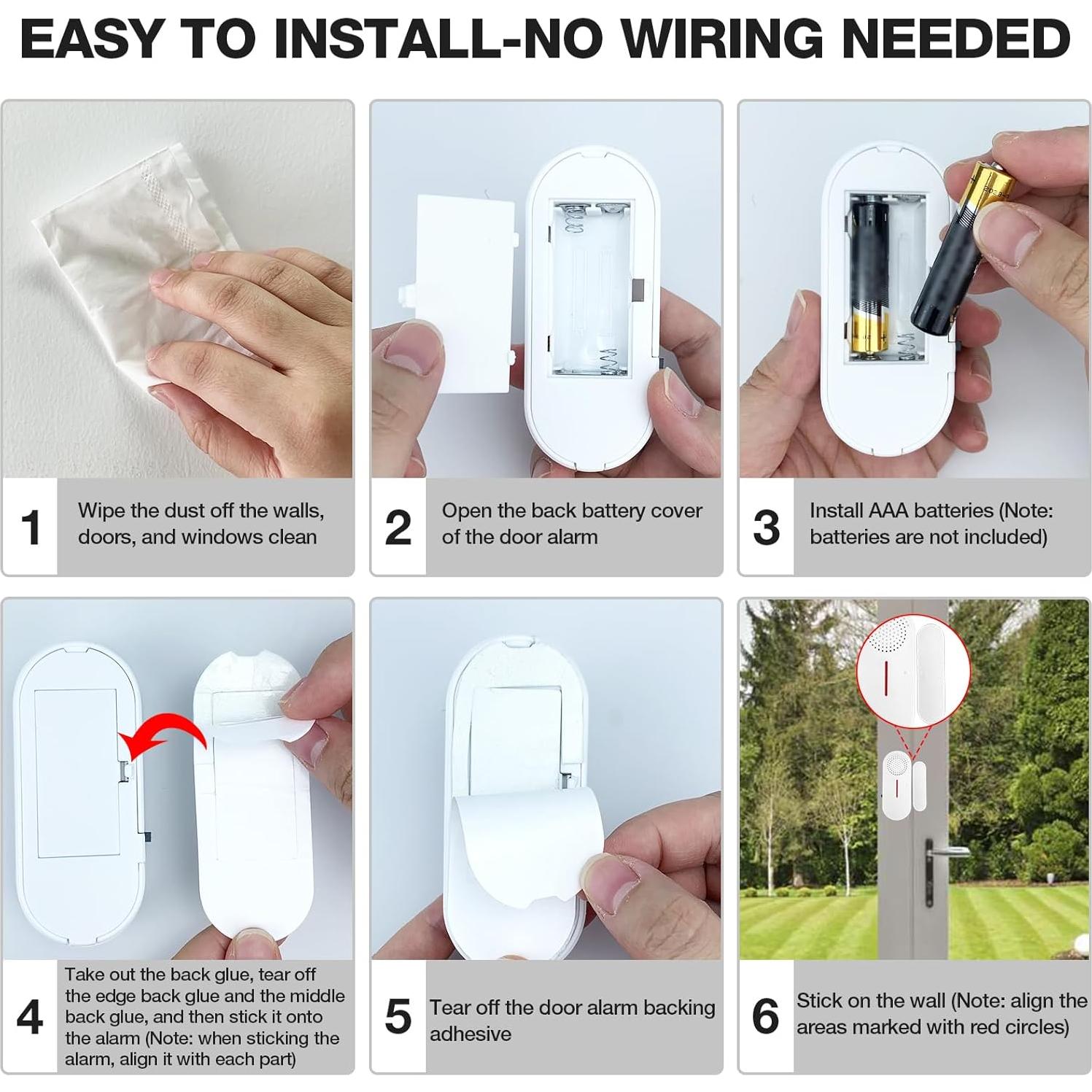 Alarma Inalámbrica para Puerta y Ventana Hiistar 95dB - 2 Piezas