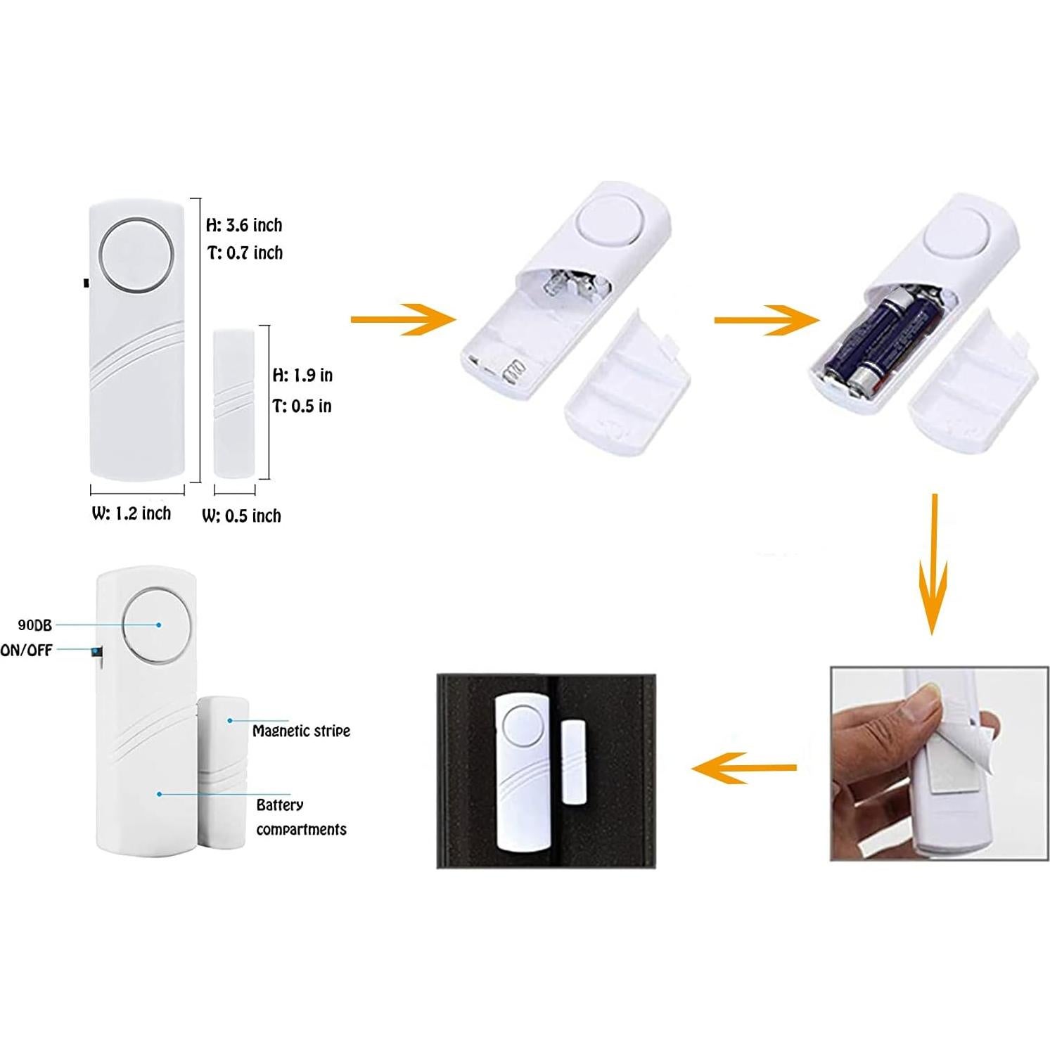Sistema de Alarma de Puerta y Ventana CaoXiong 4PCS Seguridad
